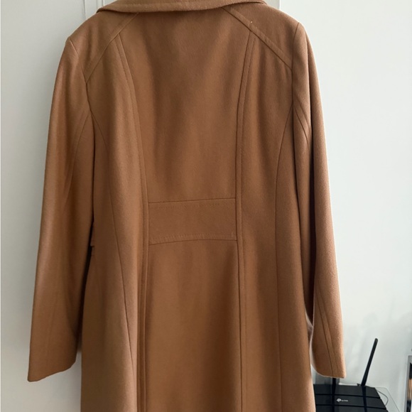 Anne Klein Camel Double-Breasted Pea Coat - Picture 5 of 6